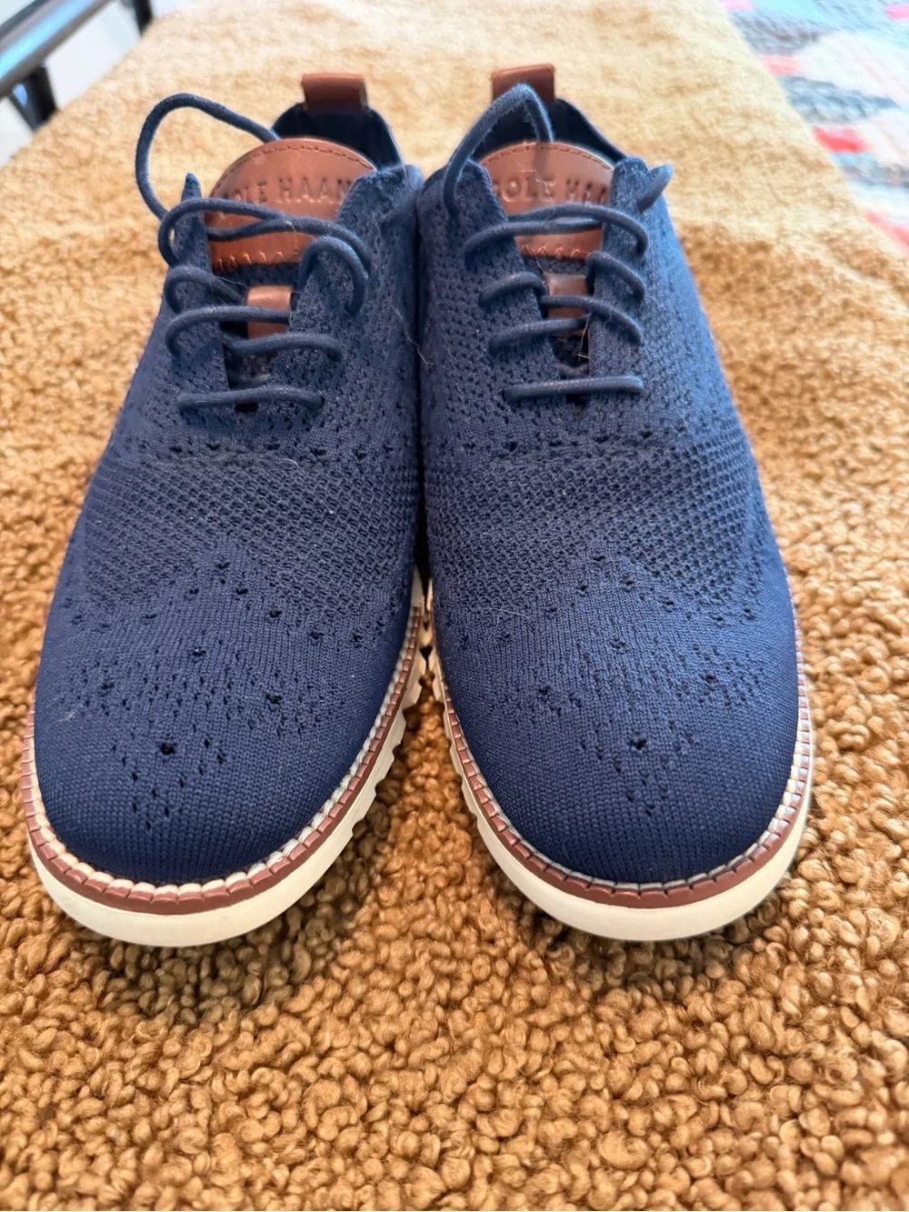 Cole Haan ZeroGrand Men’s Navy Knit Lace-Up Shoes